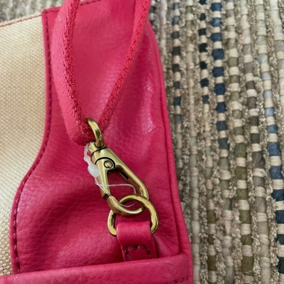 Fossil Explorer Red and Tan Messenger Canvas Crossbody Tote NWOT - Picture 3 of 13